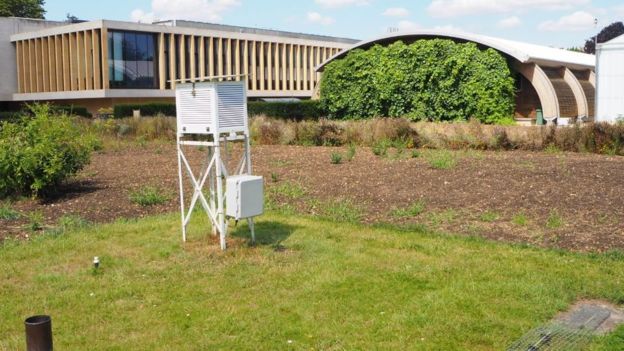 A building with a grassy area Description automatically generated