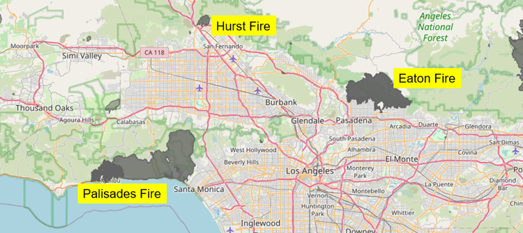 A map of a city with a fire AI-generated content may be incorrect.